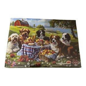 Dog Puzzle with Picnic Scene